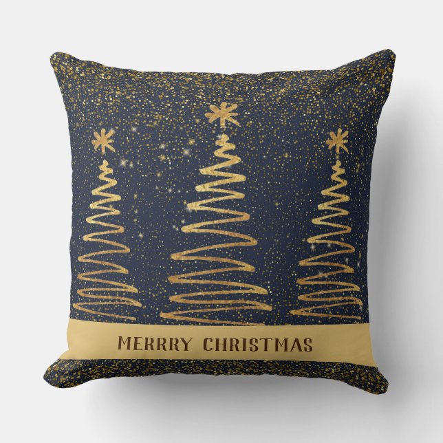 Cojín Decorativo Metallic Elegant lujoso azul marino brillante (Anverso)