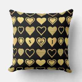 Cojín Decorativo Metallic Gold Accent Hearts Valentine Gift