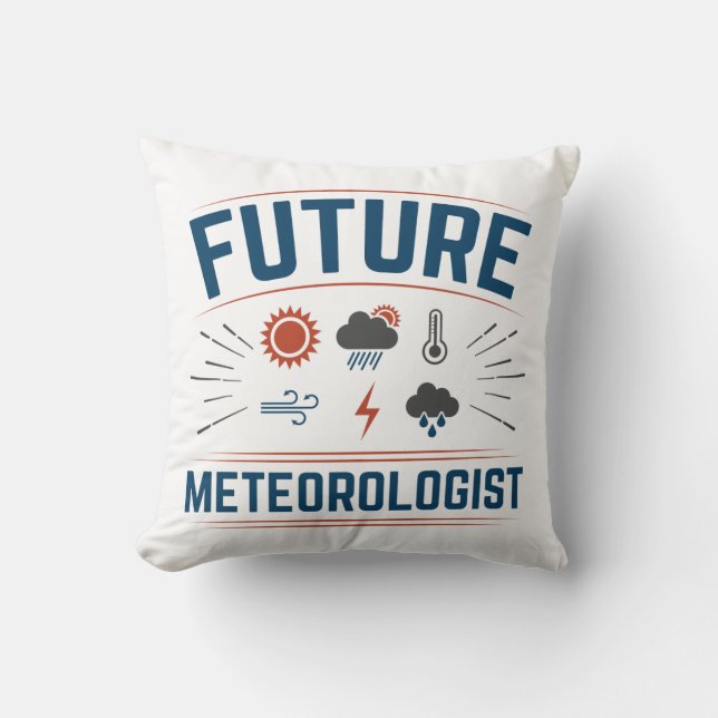 Cojín Decorativo Meteorólogo futuro (Anverso)