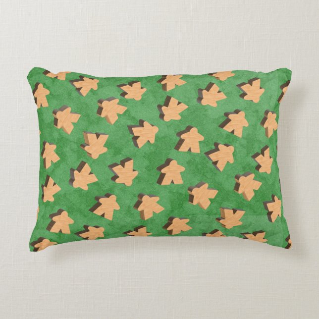 Cojín Decorativo Métodos de madera en verde (Anverso)