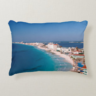 Cojín Decorativo México, Cancun, vista aérea de hoteles