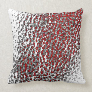 Cojín Decorativo Mezcla de cuero falso BLK blanco y rojo