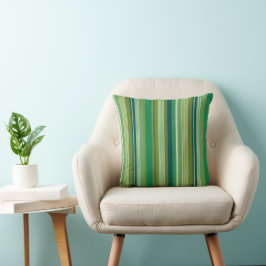 Cojín Decorativo Mezcla de Franjas Cálidas Frías Verdes