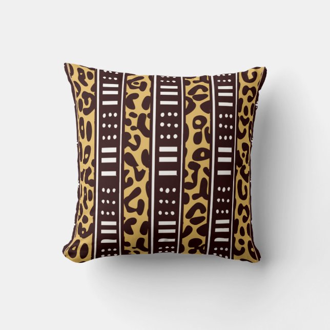 Cojín Decorativo Mezcla de patrones africanos (Anverso)