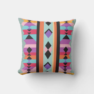 Cojín Decorativo mezcla de patrones geométricos retro