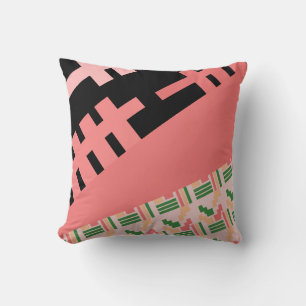 Cojín Decorativo Mezcla de patrones rosados africanos