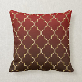 Cojín Decorativo Mezcla gris y rojo oscuro| Patrón del Cuarteto dor