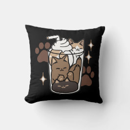 Cojín Decorativo Mezcla perfecta: diseño de café para gato y café