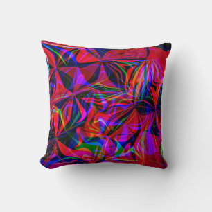 Cojín Decorativo Mezcla Roja Psicodélica Abstracta Colorida