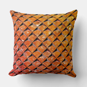Cojín Decorativo Mezclar 3D con fondo naranja bruto