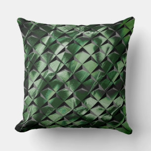 Cojín Decorativo Mezclar cuadrados 3D con imagen de fondo verde osc