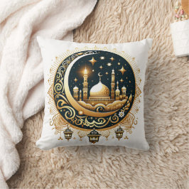Cojín Decorativo Mezquita En Luna Dorada