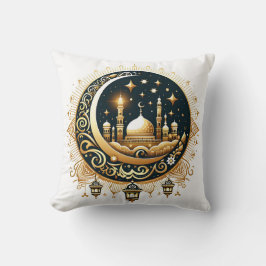 Cojín Decorativo Mezquita En Luna Dorada