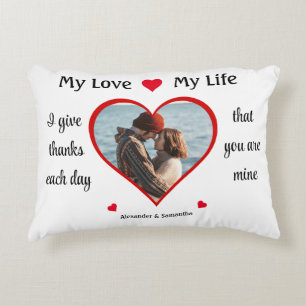 Cojín Decorativo Mi Amor Mi Vida Corazón Romántico Foto