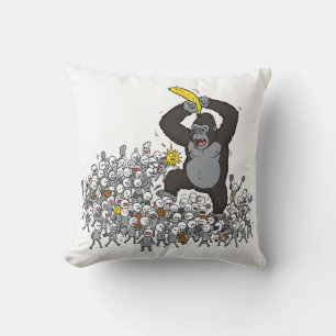Cojín Decorativo Mi animal espiritual: Un gorila en un punto estrec