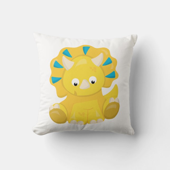 Cojín Decorativo Mi bebé Dinosaur Triceratops (Anverso)