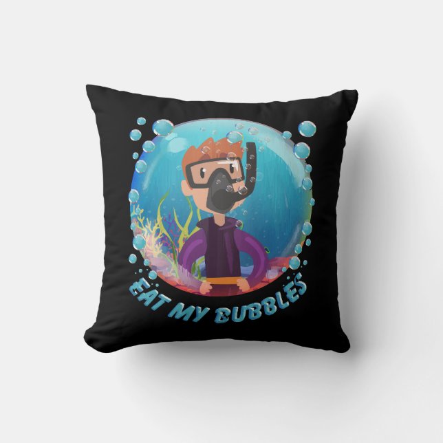 Cojín Decorativo mi Buzo de Burbujas (Anverso)