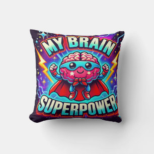 Cojín Decorativo Mi cerebro es superpotencia ✨