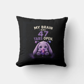 Cojín Decorativo Mi cerebro tiene 47 pestañas abiertas