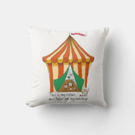 Cojín Decorativo Mi circo mis monos Personalizado gracioso