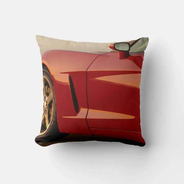 Cojín Decorativo Mi coche rojo clásico (Anverso)