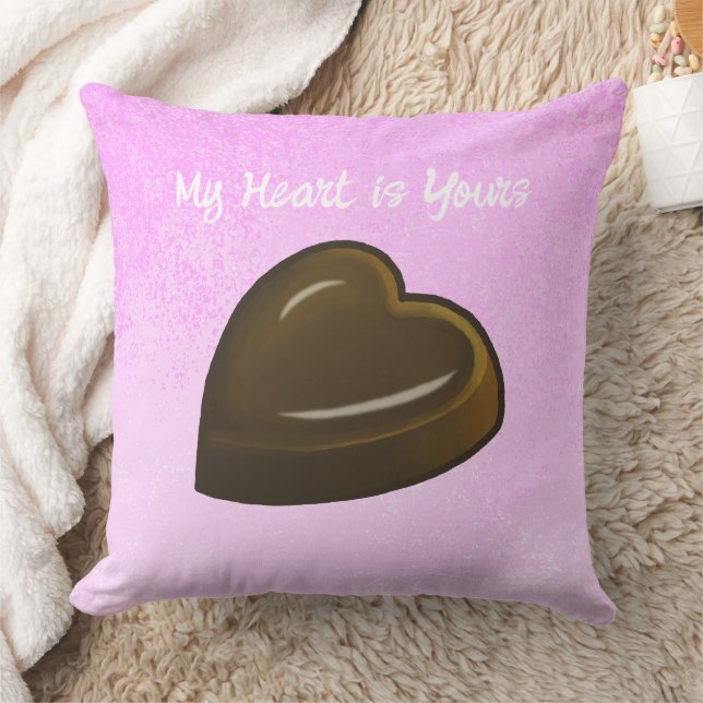 Cojín Decorativo Mi corazón de chocolate Día de San Valentín (Manta)