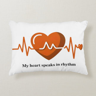 Cojín Decorativo Mi corazón habla en ritmo EKG Latido acento piloto