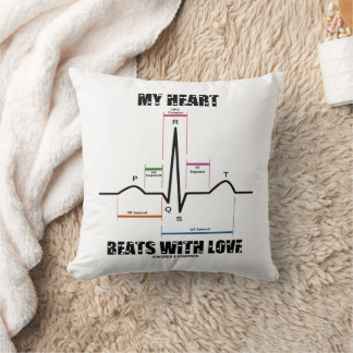 Cojín Decorativo Mi corazón late con amor Electrocardiograma ECG