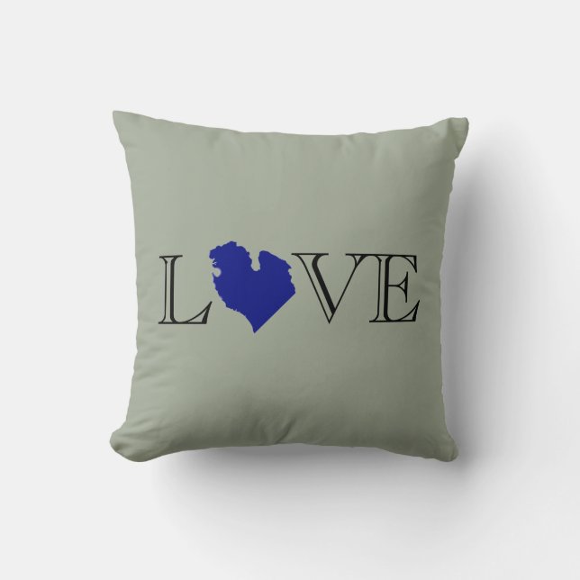 Cojín Decorativo Mi corazón Michigan (Anverso)
