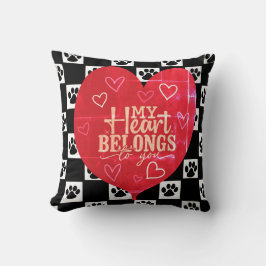 Cojín Decorativo Mi Corazón Pertenece A Ti Huella