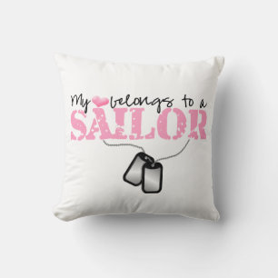 Cojín Decorativo Mi corazón pertenece a un marinero