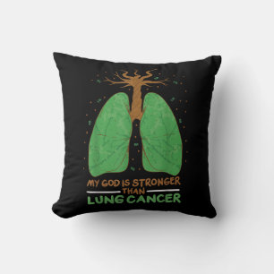 Cojín Decorativo Mi Dios Es Más Fuerte Que El Cáncer De Pulmón