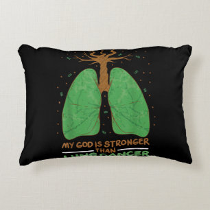 Cojín Decorativo Mi Dios Es Más Fuerte Que El Cáncer De Pulmón