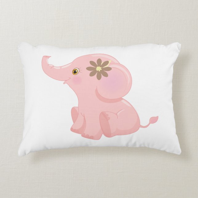 Cojín Decorativo Mi elefante rosado (Anverso)