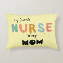 Cojín Decorativo Mi enfermera favorita es la tipografía de globos d
