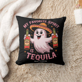 Cojín Decorativo Mi espíritu favorito es Tequila Halloween Bebida 