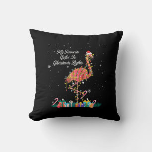 Cojín Decorativo Mi Favorito Es Navidades Luces Disfraces Flamingo