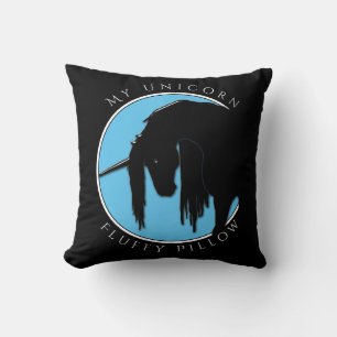 Cojín Decorativo Mi Fiesta unicornio (azul claro)