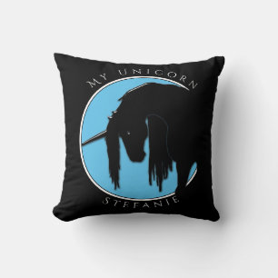 Cojín Decorativo Mi Fiesta unicornio (azul claro)