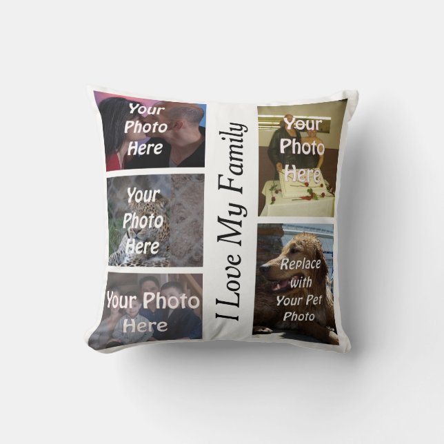 Cojín Decorativo Mi foto de familia única (Anverso)