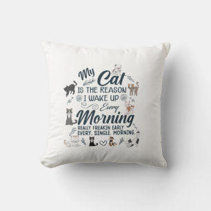 Cojín Decorativo mi gato es la razón diseño de amor para gatos