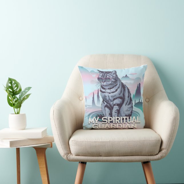 Cojín Decorativo Mi gato guardián espiritual (Silla)