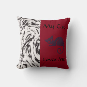 Cojín Decorativo Mi gato me ama el almohadilla del diseñador rever