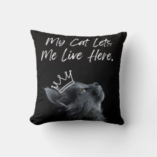 Cojín Decorativo Mi gato me deja vivir aquí