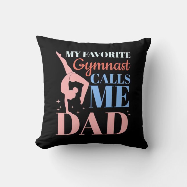 Cojín Decorativo Mi gimnasta favorita me llama papá (Anverso)
