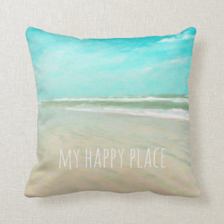 Cojín Decorativo Mi Happy Place Turquoise Sky Beach Scene