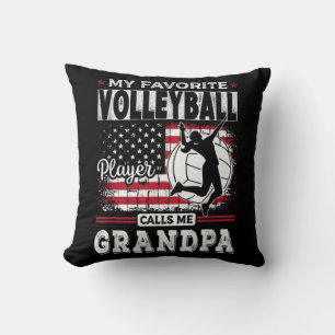 Cojín Decorativo Mi jugador favorito de voleibol me llama abuelo