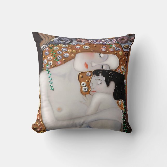 Cojín Decorativo Mi Klimt Serie: Madre y niño (Anverso)