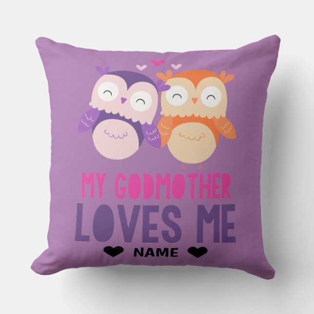 Cojín Decorativo Mi Madrina Me Ama -Owl (Anverso)