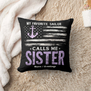 Cojín Decorativo  Mi marinero favorito me llama hermana orgullosa m